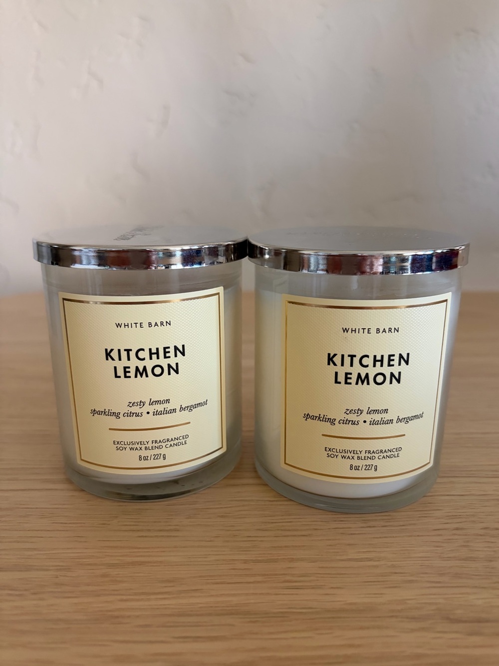 White Barn Kitchen Lemon Candles Set of 2 1 Wick NEW